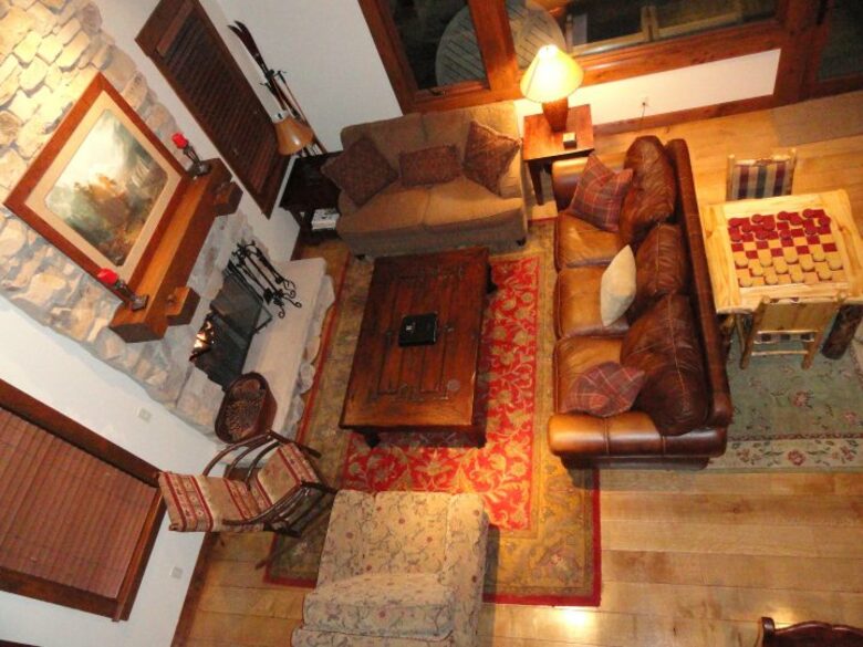 View of great room from loft