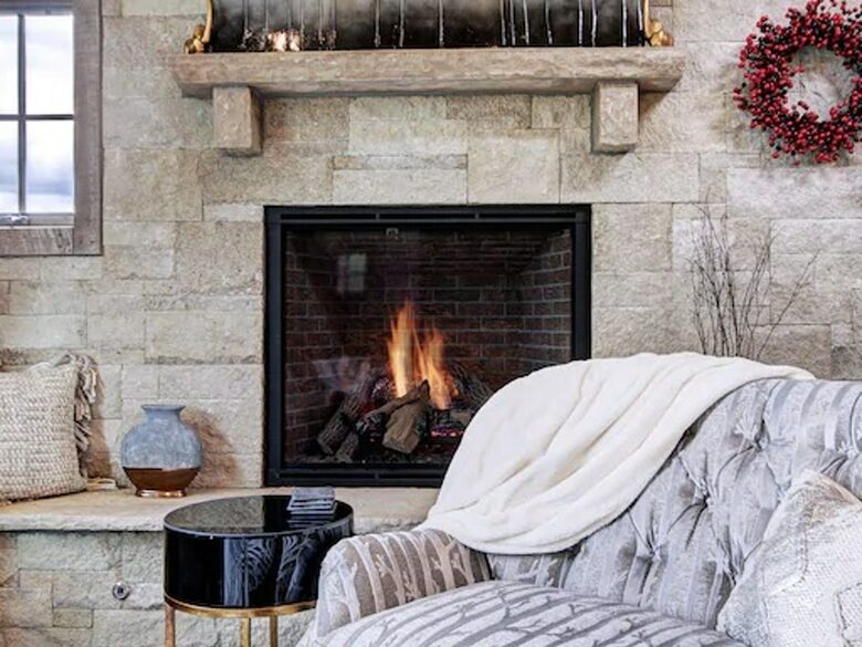 Home exchange in Breckenridge CO, fireplace in living room