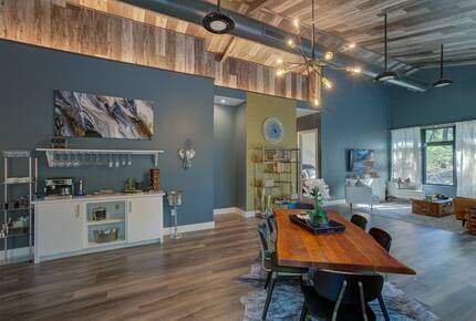 Home exchange in Spicewood TX, open floor plan dining area