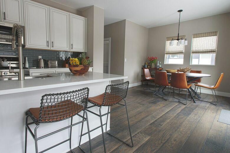 Home Exchange in Denver, CO, luxury townhome breakfast seats