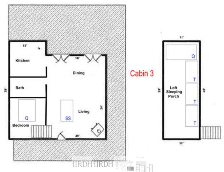 Property drawing of guest cottage