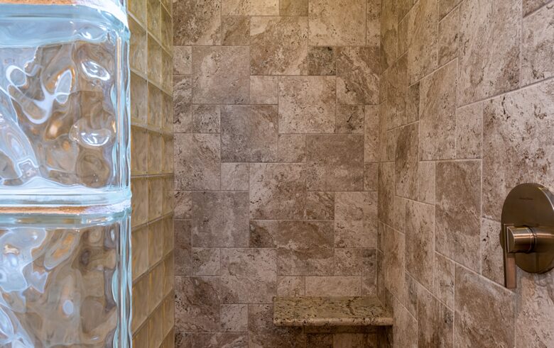 Tiled walk in shower