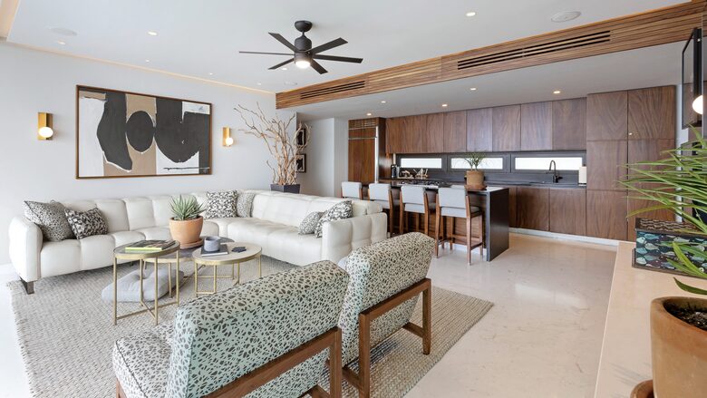 Living and kitchen