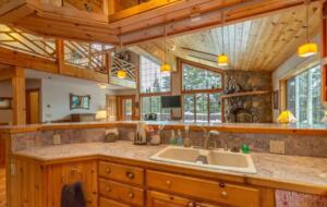 Home Exchange in Truckee, CA, kitchen with a view of open living room