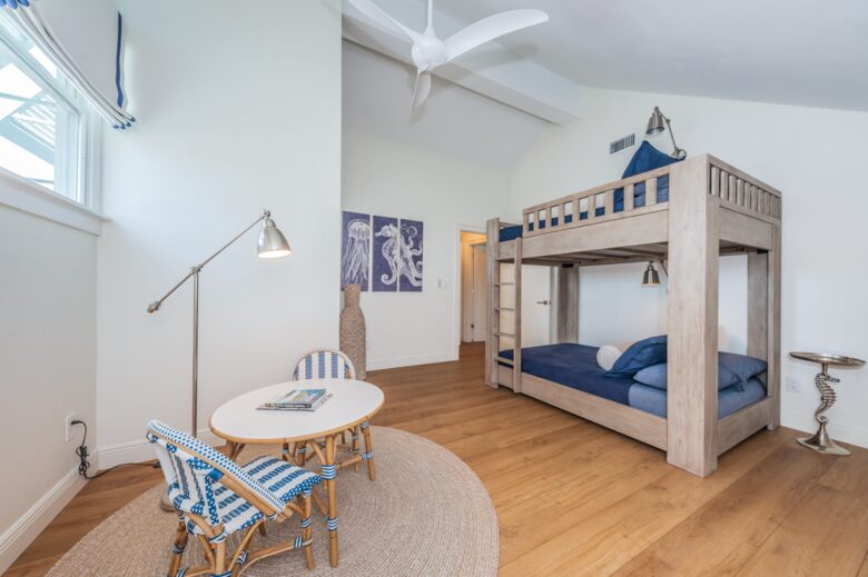 Bunk room with full-over-full beds.