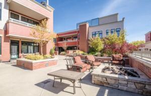 Steamboat Springs downtown penthouse courtyard with fire pit