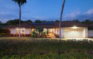 Hawaiian paradise exterior night view