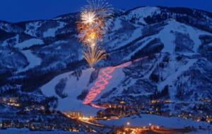 Steamboat ski run at night