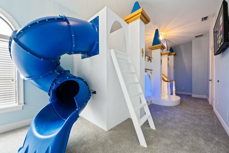 Magical room with a slide