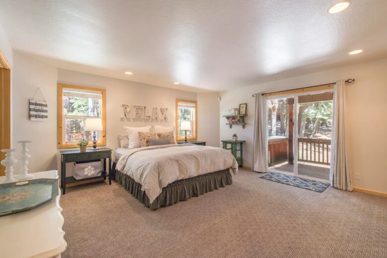 Home Exchange in Truckee, CA, first floormaster bedroom with king bed