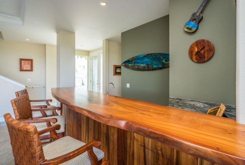 Lower level living room with bar