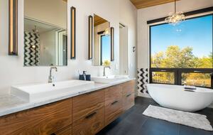 Master bathroom with views