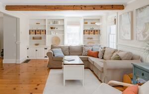 Family Room with Plenty of Seating, Wide Pine Floors