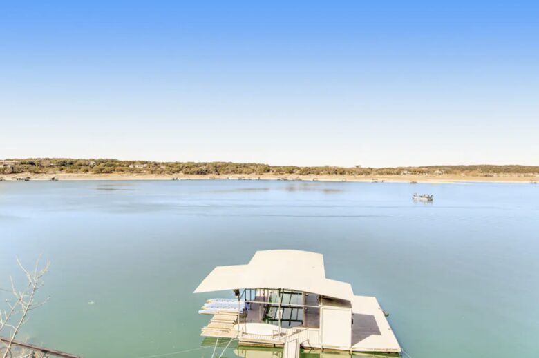 Home Exchange in Austin, TX modern dock on Lake Travis