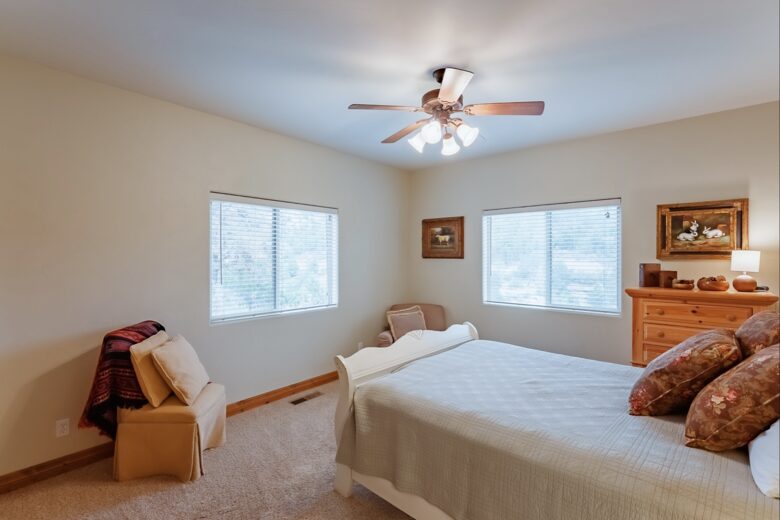 Home Exchange in Orderville, UT, master bedroom with a king sized bed