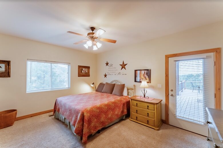 Home Exchange in Orderville, UT, guest bedroom 3 with deck access