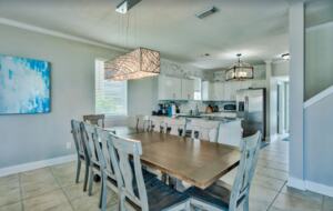 Open dining and kitchen
