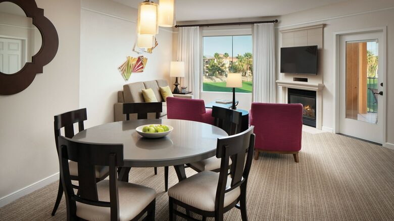 Home Exchange in Pam Desert, CA villa living and dining room