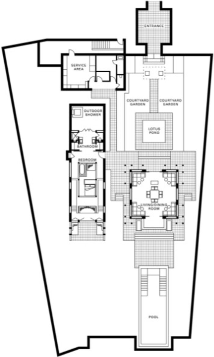 1-bedroom villa floorplan
