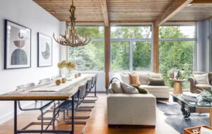 Open living and dining areas
