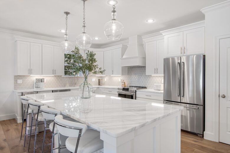 Oversized Island with Quartzite Counters (120” long)