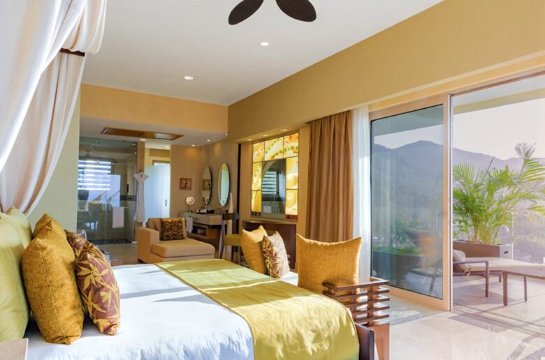 Master Bedroom with gorgeous Ocean and Mountain views
