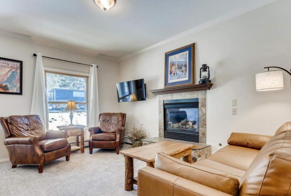 living room with fireplace