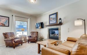 living room with fireplace