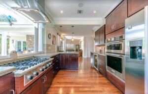 Gourmet kitchen with a great picture window above the stove