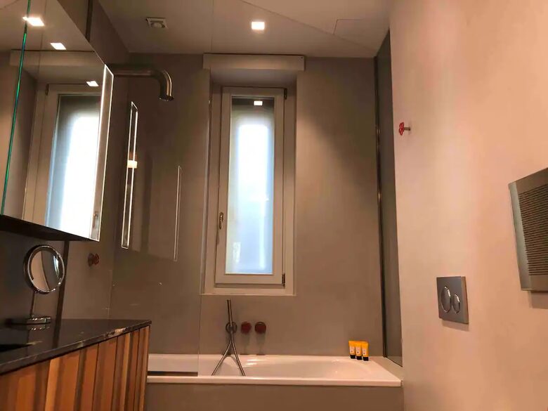 Master bath with shower and bath