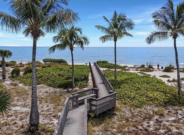 Naturalized walk to the beach over turtle habitat. They hatch in July