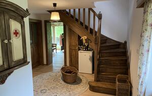The downstairs hallway