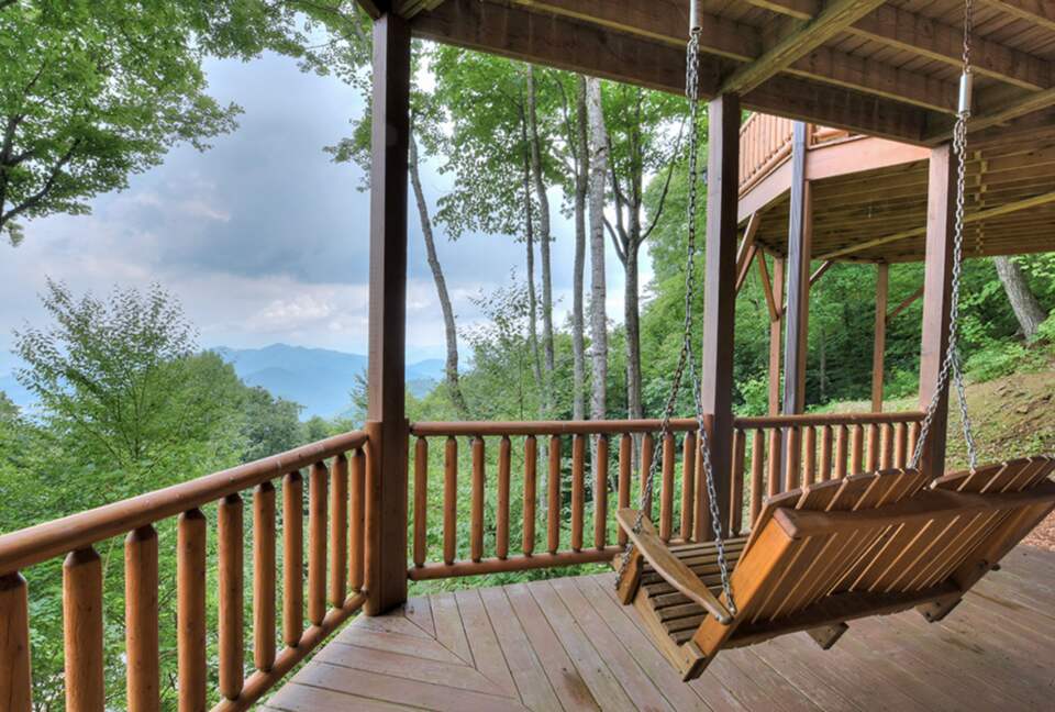 Downstairs Porch Swing and View