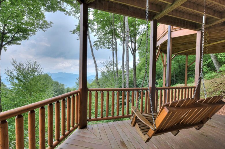 Downstairs Porch Swing and View