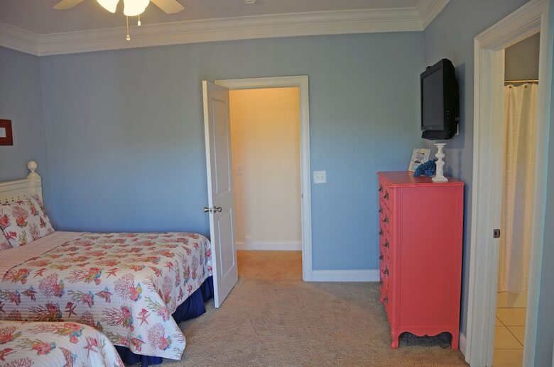 Second Floor Rear Bedroom with two full beds