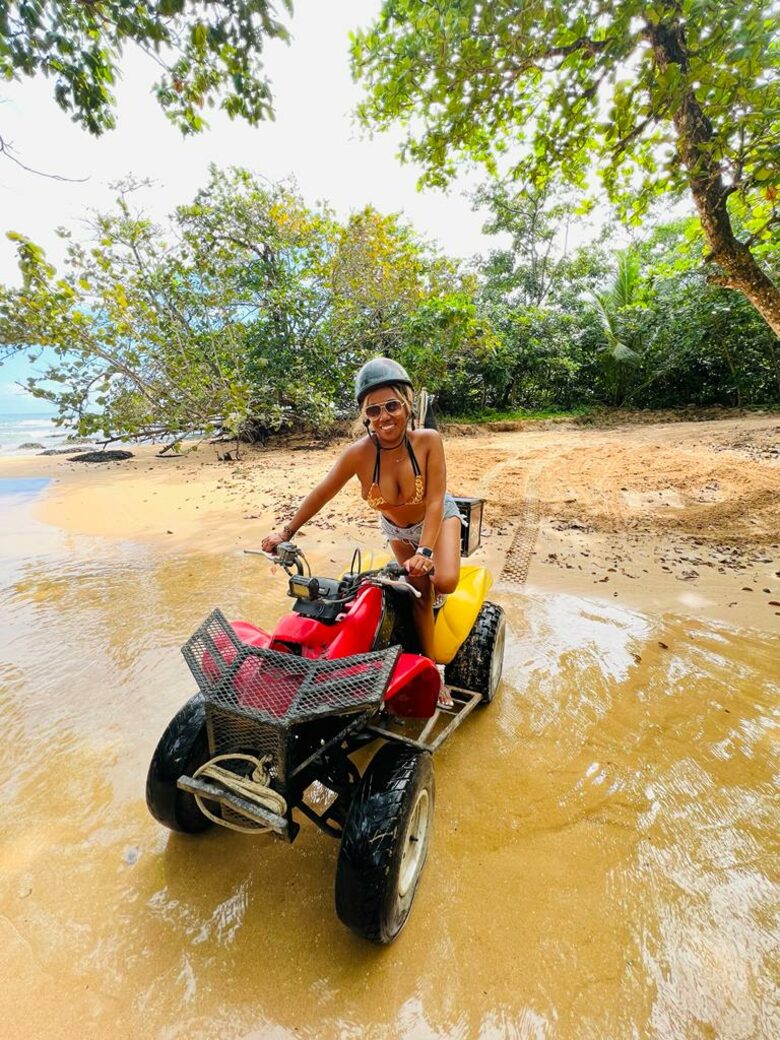 My wife and I on our ATV excursion