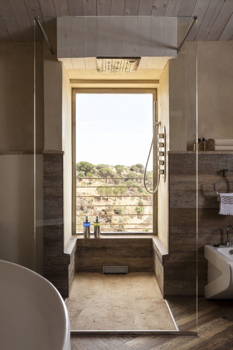 Shower in main master with valley views