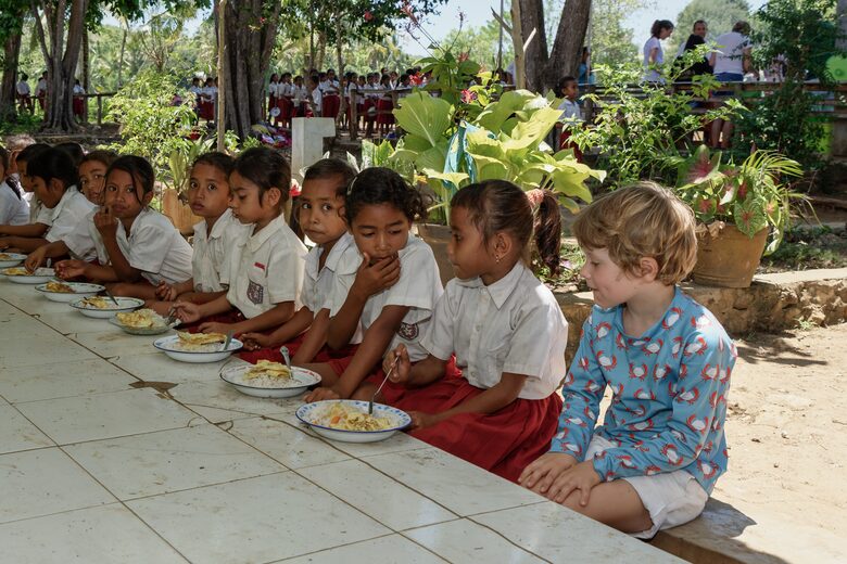 Lunch school visit.