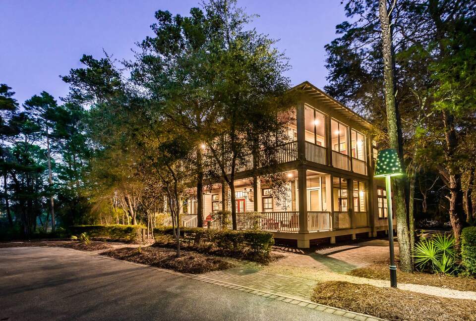 Centrally located/nestled in the woods/across from tennis ct