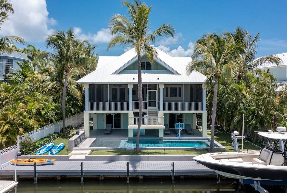 Tropical Waterfront Home with Boat Dock and Heated Pool - Key Largo, Florida