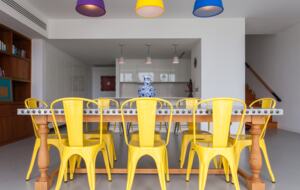 The dining table looking towards the Poliform kitchen