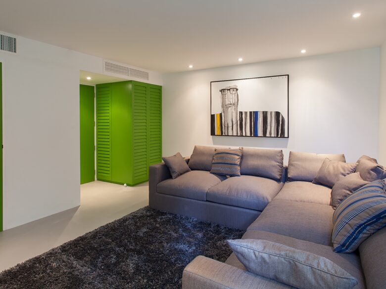 This is the TV room, which can become a fourth bedroom