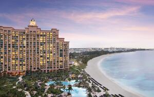The reef with pool and white sand beach steps away.