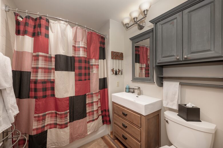 Bathroom 1, shower and tub