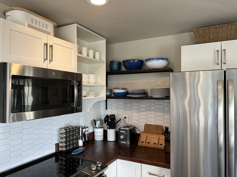 Well-stocked kitchen.
