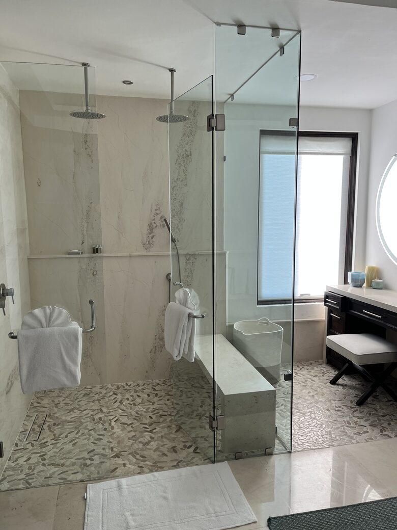 Master bathroom double shower