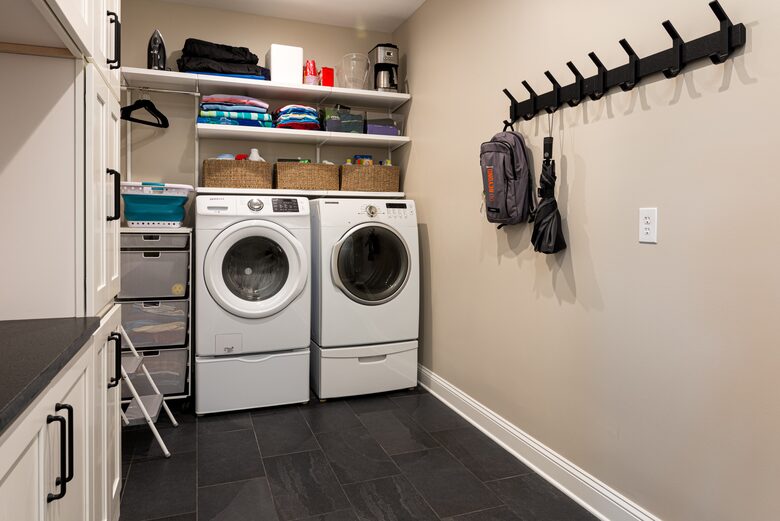 Laundry room off garage