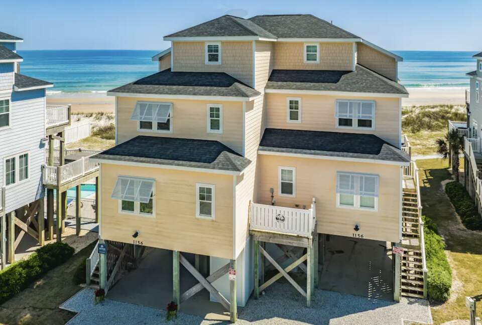 Sunrise Sands | Beachfront Retreat with Elevator - North Topsail Beach, North Carolina