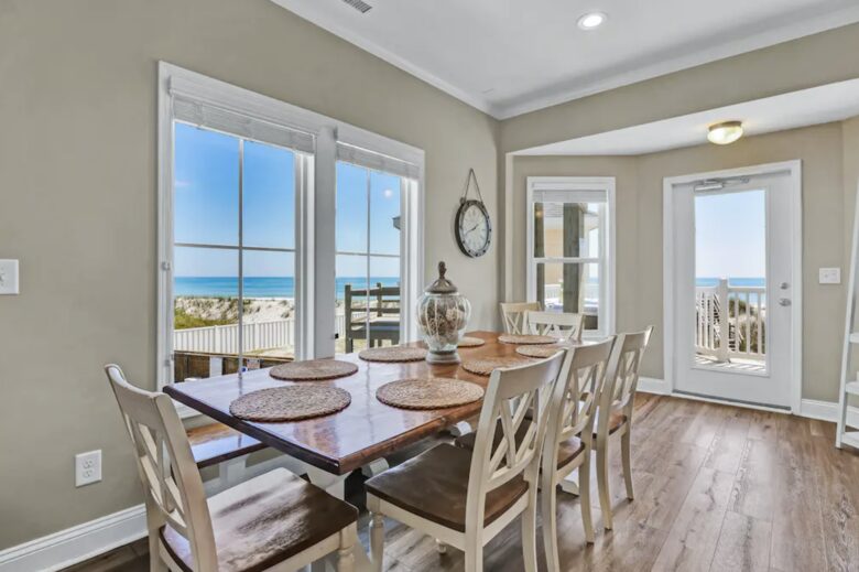Dining area seats 10 + 3 at the Island