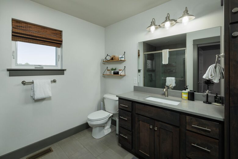 Primary bathroom with walk-in shower